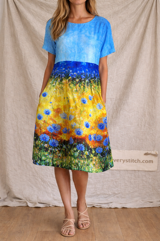 Wildflower Splash Relaxed Midi Dress