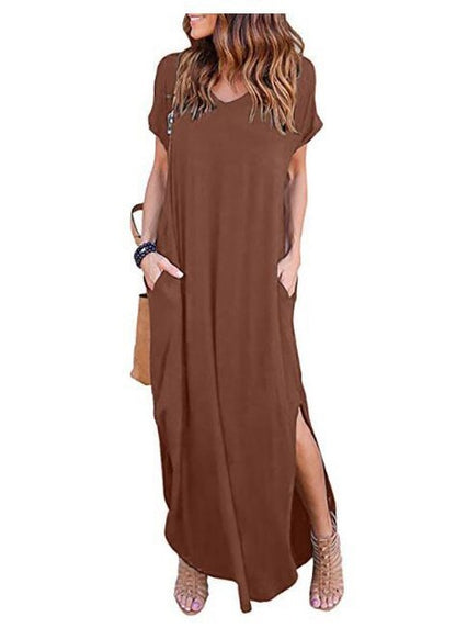 Extra Long Plus-sized Loose Pockets Dress