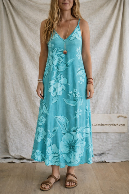 Tropical Breeze V-Neck Maxi Dress