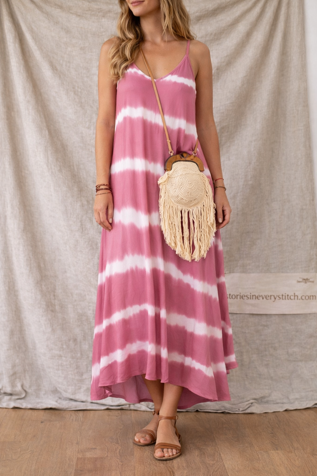 Tie-Dye Spaghetti Strap Maxi Dress