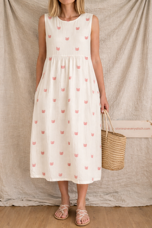 Coastal Ease Sleeveless Midi Dress