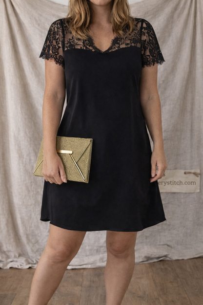 Lace Trim Floral Mini Dress