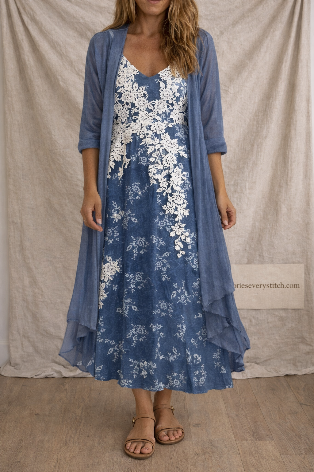 Printed V-Neck Maxi Dress