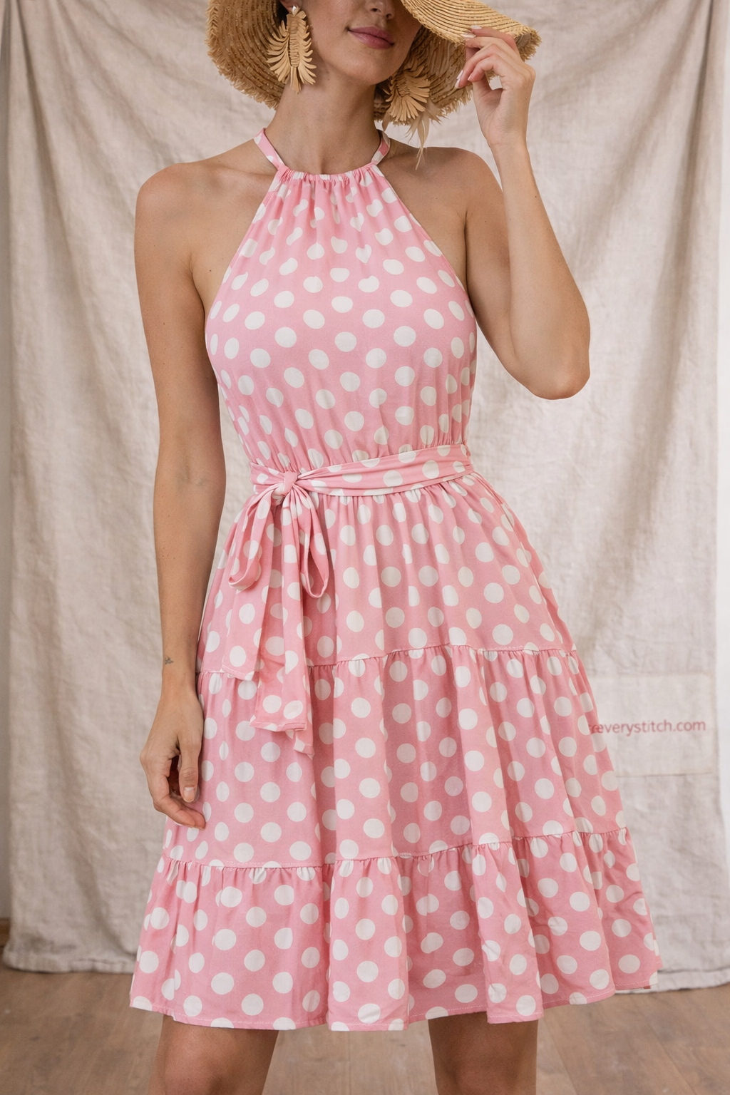 Halter Neck Printed Mini Dress