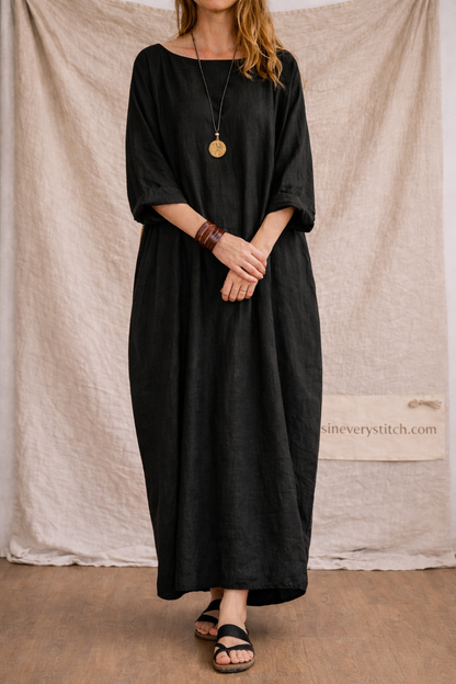 Oversized Batwing Sleeve Maxi Dress
