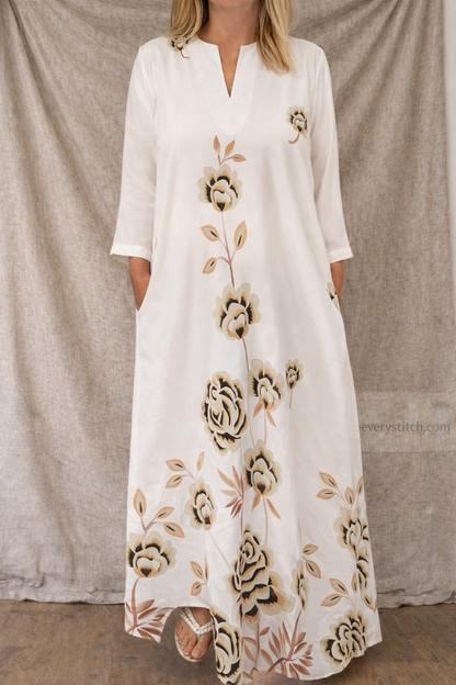 Elegant Bloom V-Neck Maxi Dress