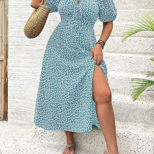 Women's Clothing Plus Size Floral Dress Summer