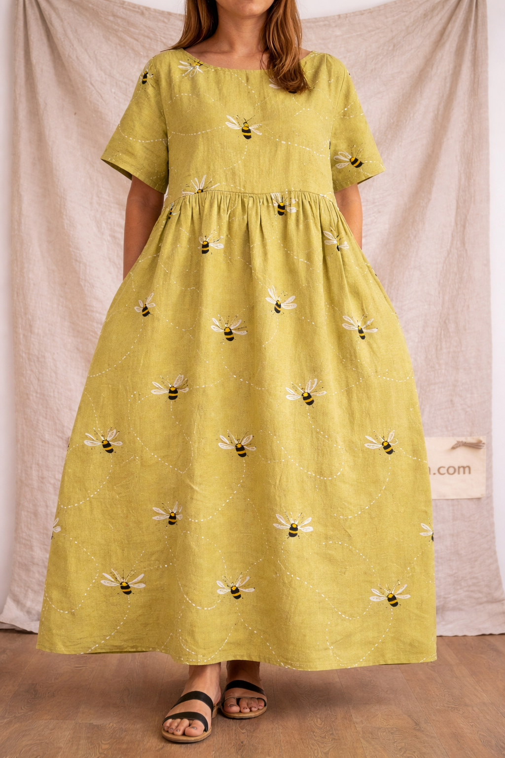 Vintage Floral Print Relaxed Midi Dress