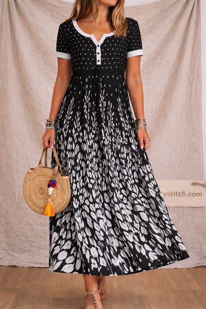 V-Neck Print Dress - Perfect-Fit Comfort