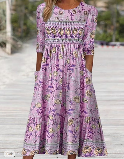 Ethnic Style Summer Printed Fashion Slim Dress