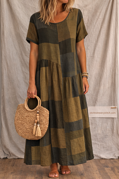 Color Block Boho Maxi Dress