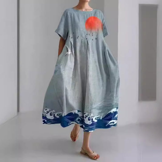 Fashion 3D Printing Plus Size Dress Women