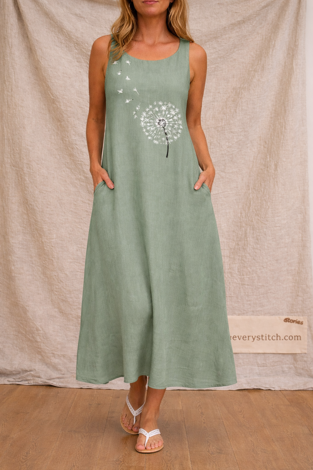 Printed Sleeveless Maxi Dress