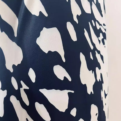 European And American New Pocket Round Neck Printing Plus Size Dress